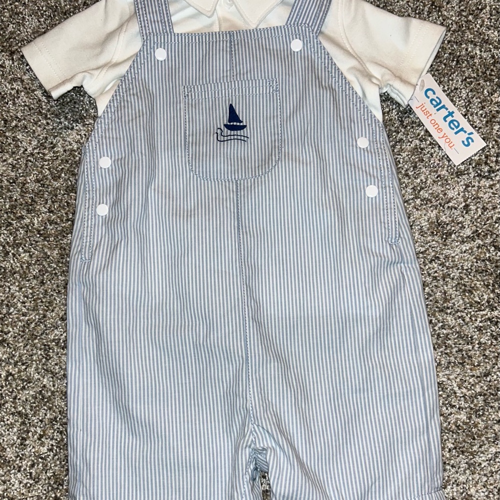 Carter's Nautical Striped Overalls